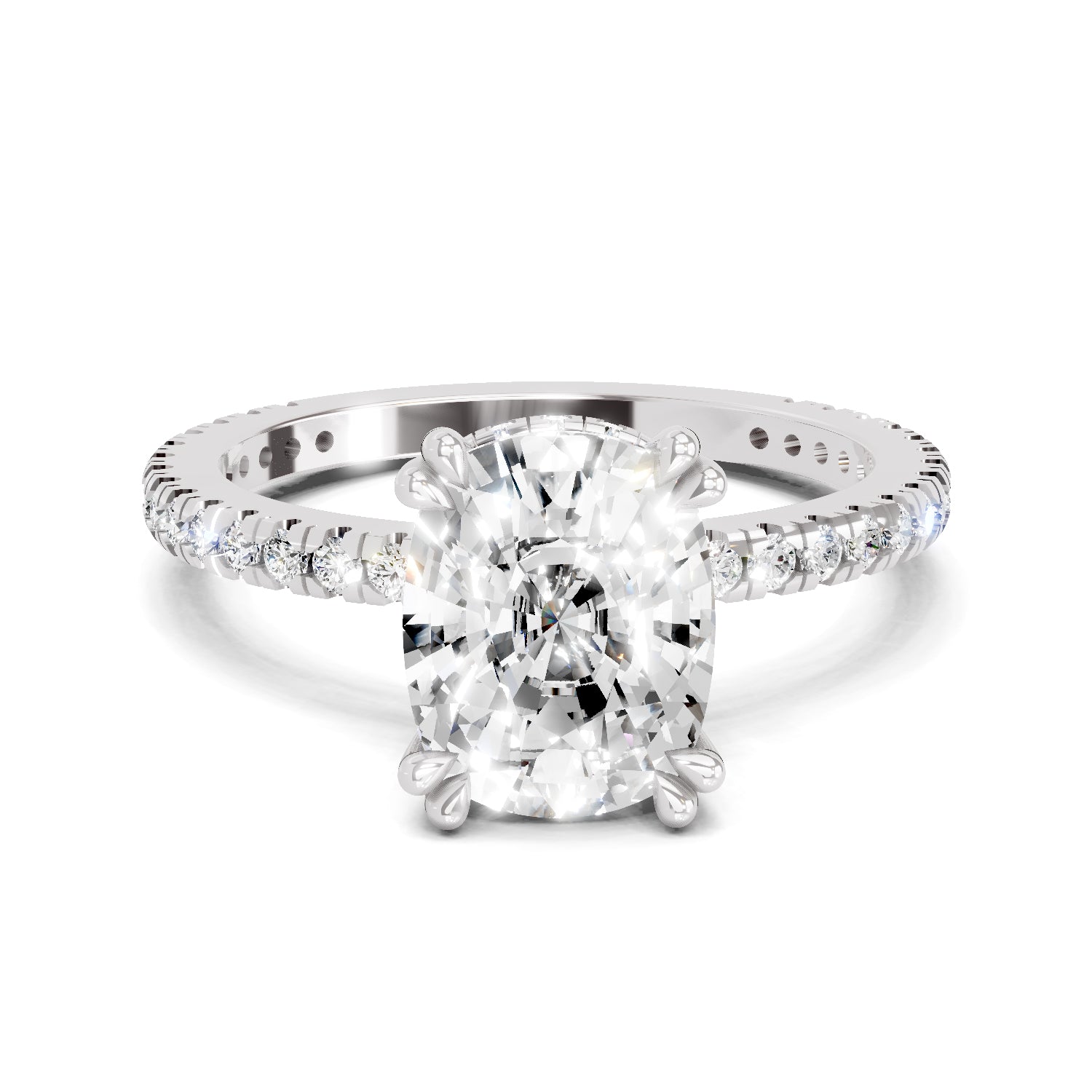 3.19 Ct Cushion Shape Solitaire Diamond Ring