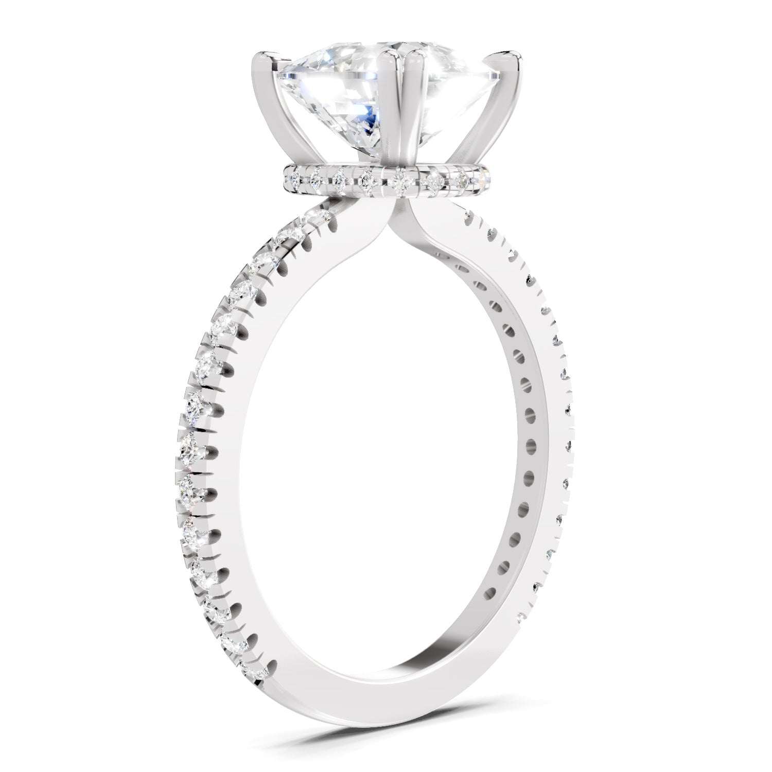 3.19 Ct Cushion Shape Solitaire Diamond Ring
