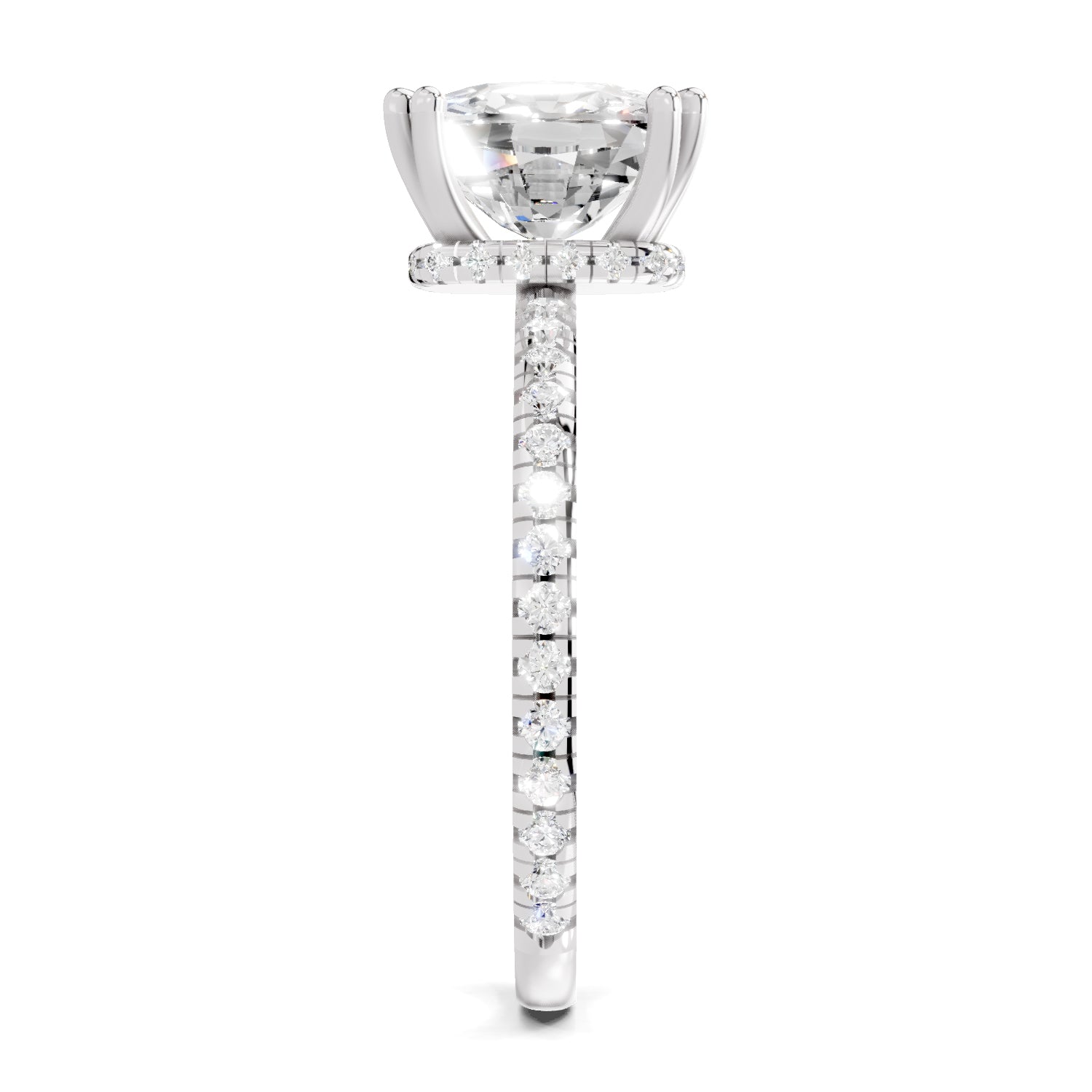 3.19 Ct Cushion Shape Solitaire Diamond Ring