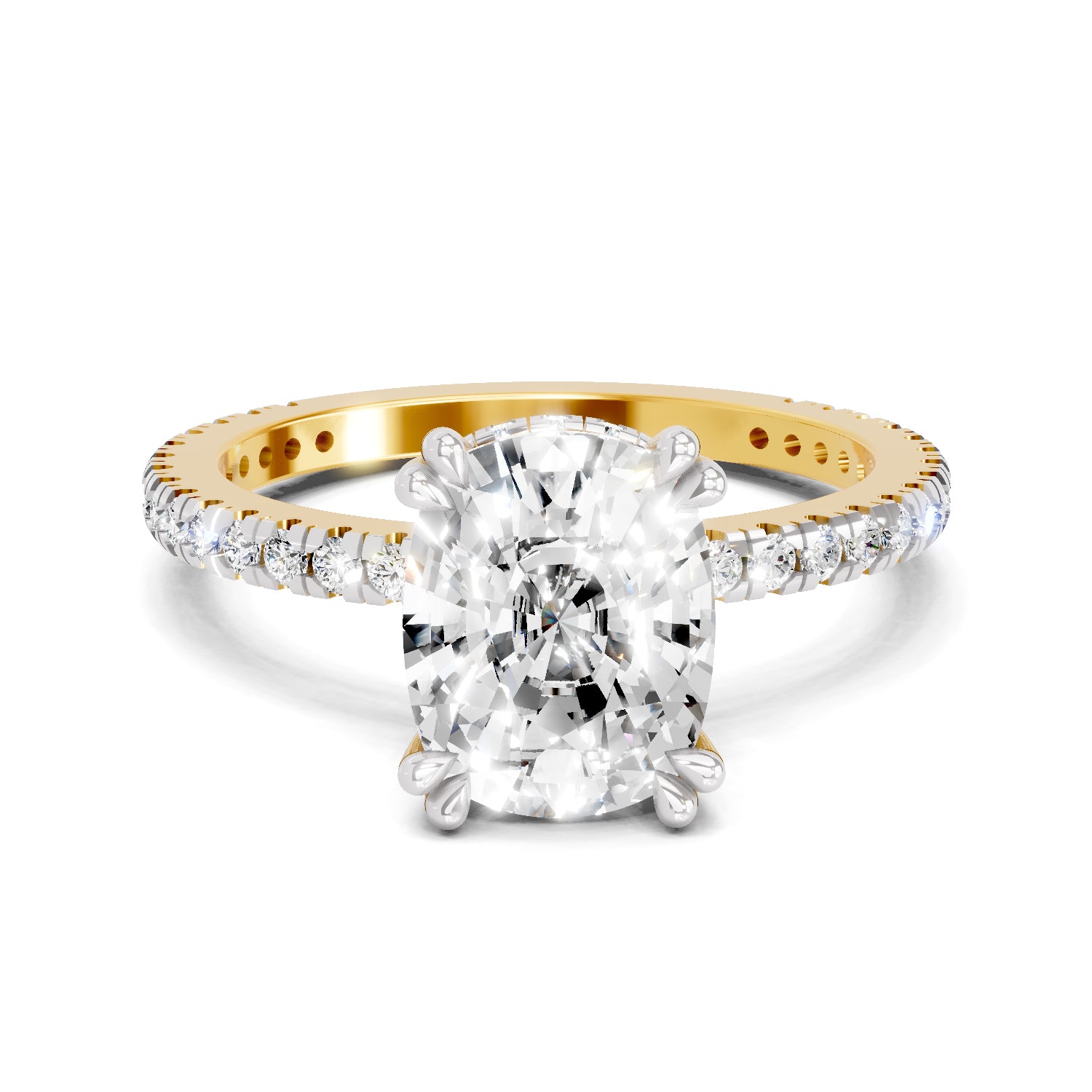 3.19 Ct Cushion Shape Solitaire Diamond Ring