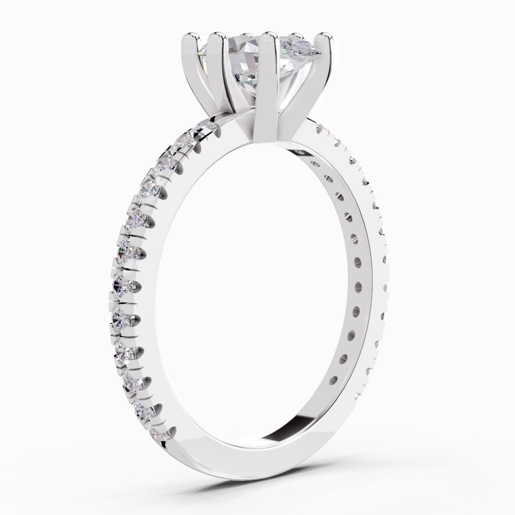 1.34 Carat Dazzling Oval Six Prong Solitaire Engagement Ring