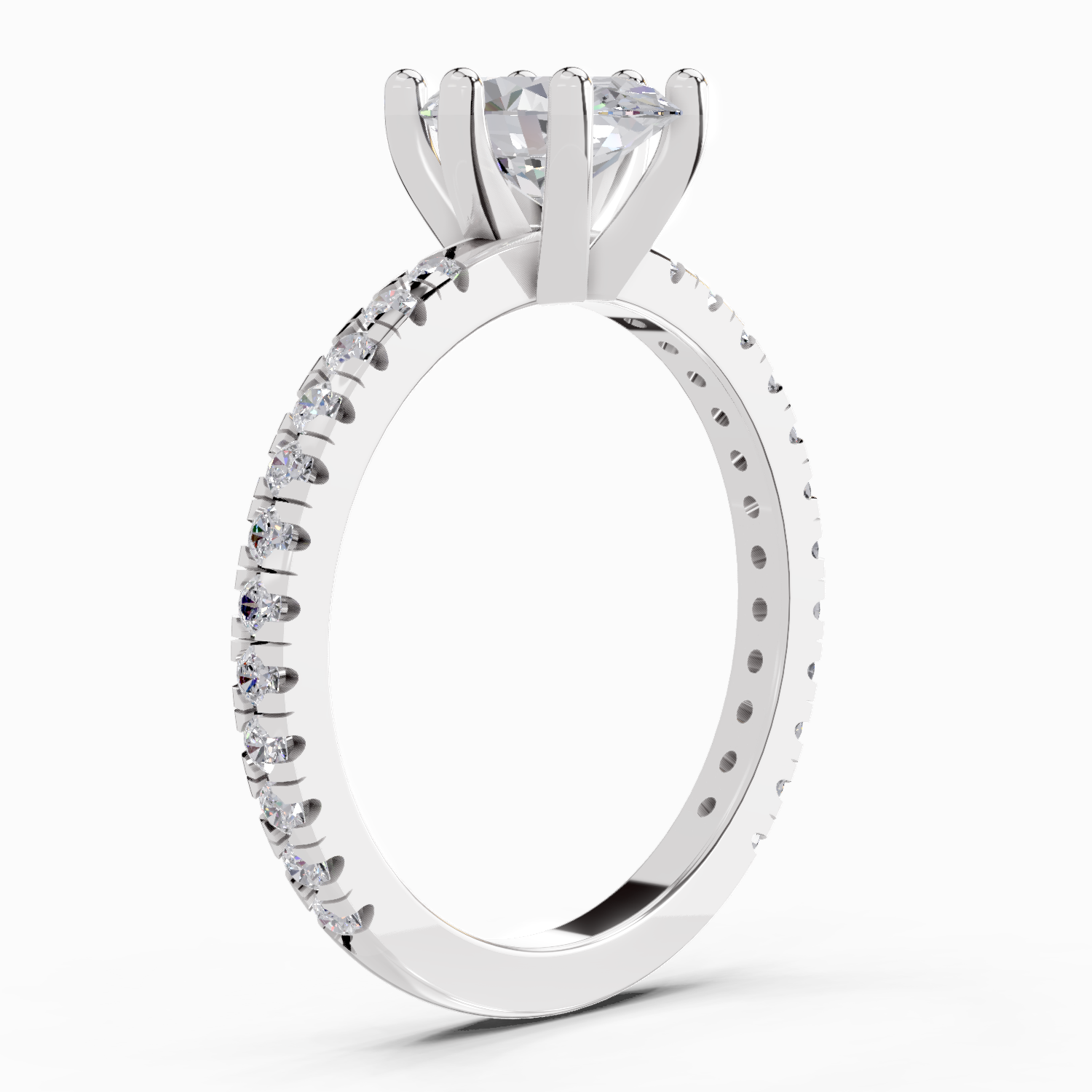 1.34 Carat Dazzling Oval Six Prong Solitaire Engagement Ring