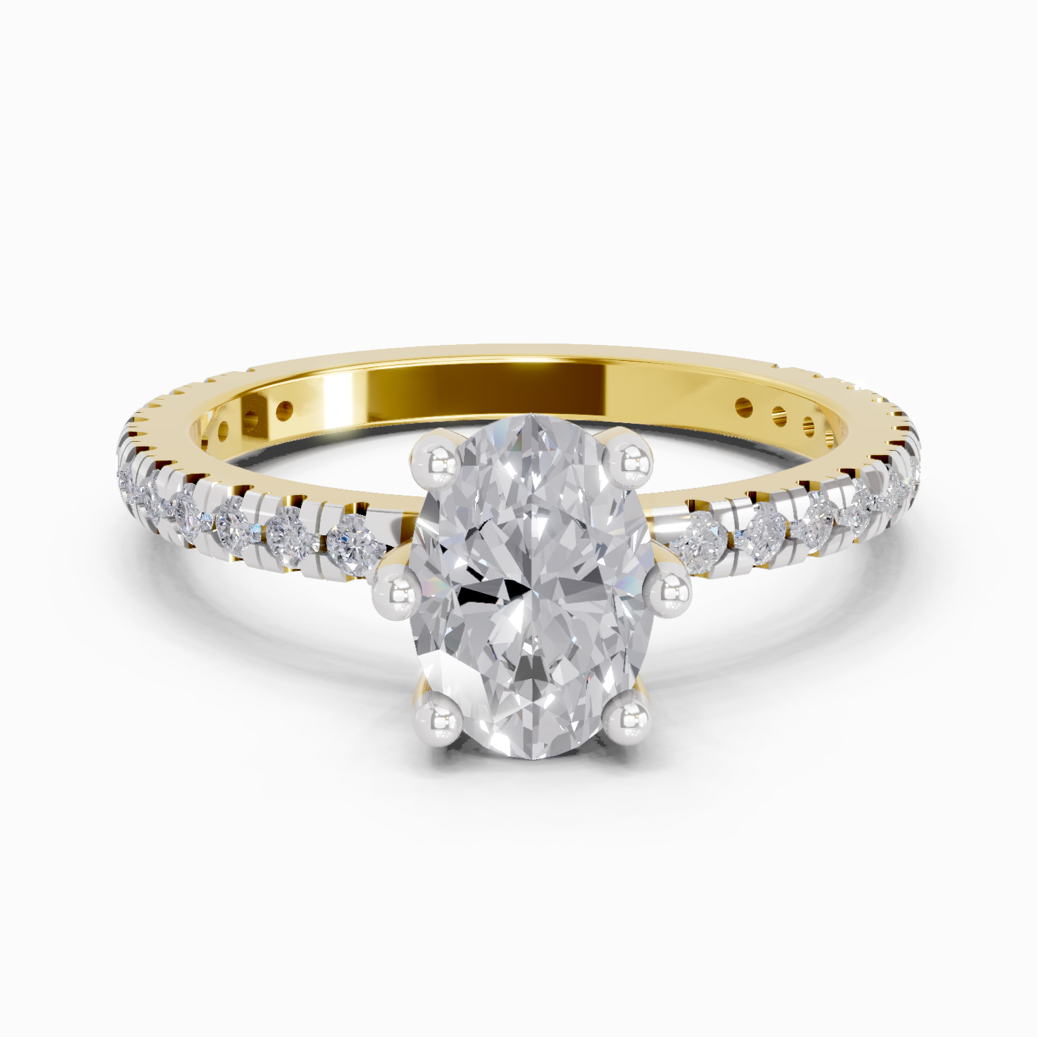 1.34 Carat Dazzling Oval Six Prong Solitaire Engagement Ring