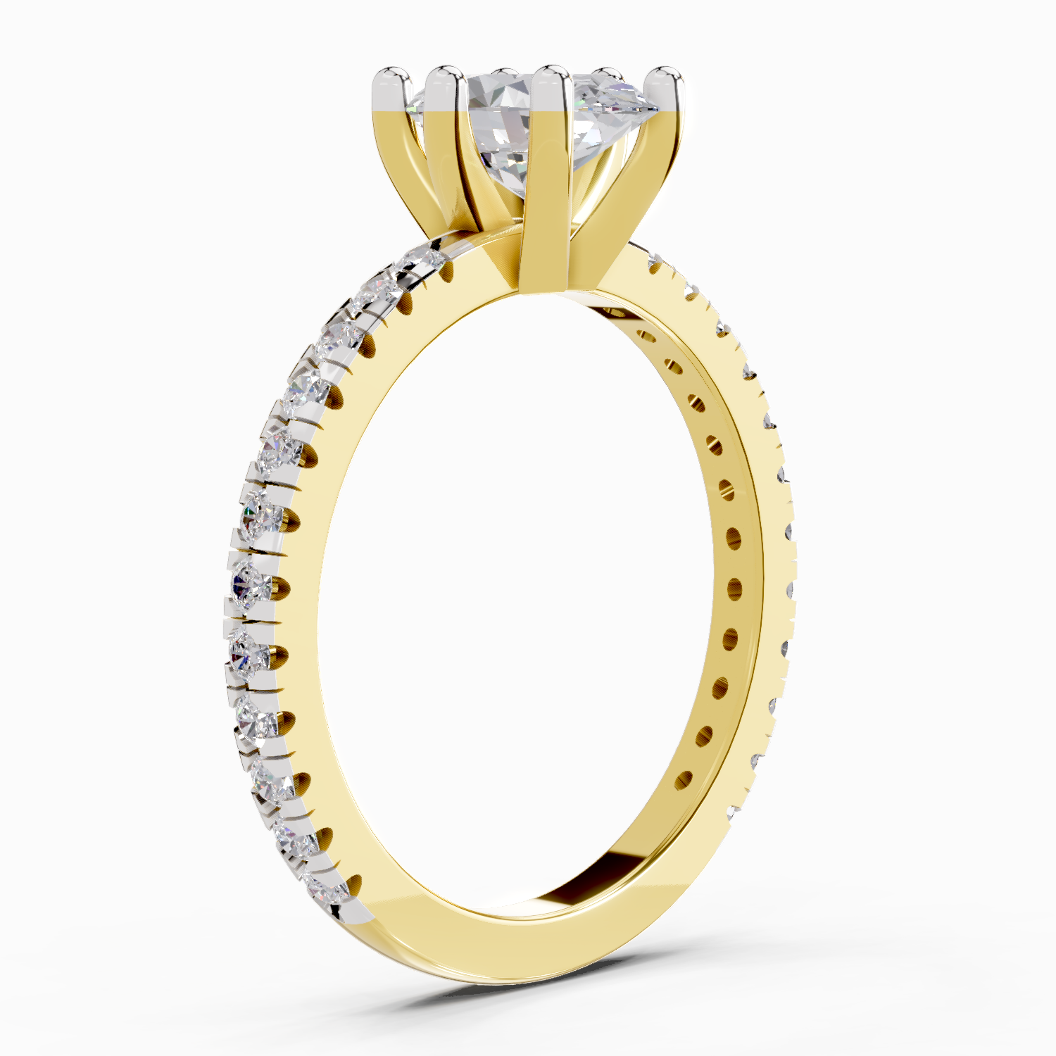1.34 Carat Dazzling Oval Six Prong Solitaire Engagement Ring