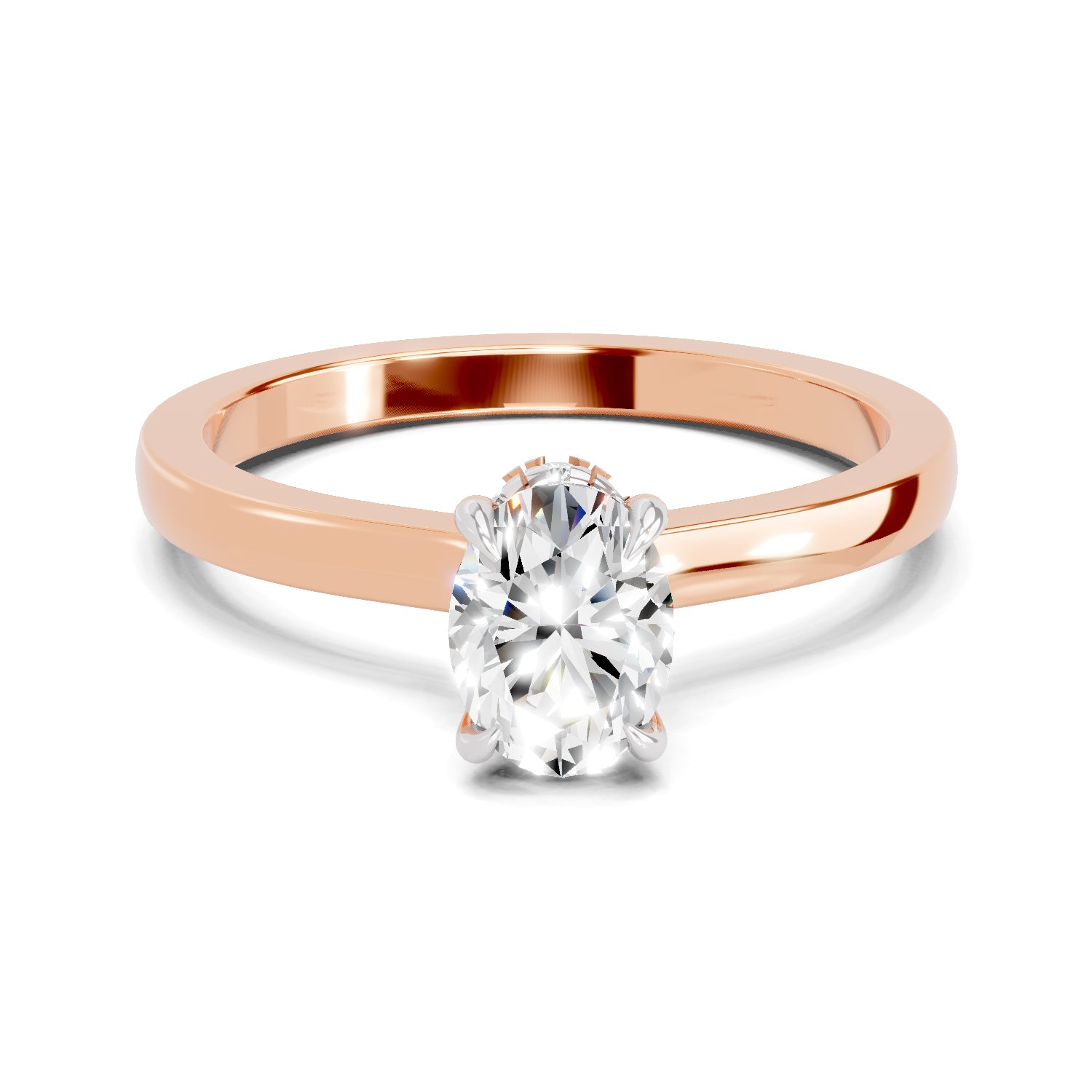 0.81 Ct Oval Shape Solitaire Diamond Ring