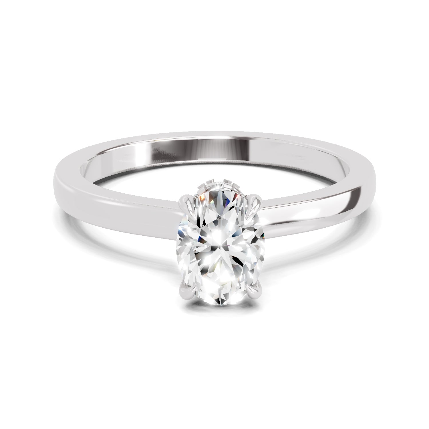 0.81 Ct Oval Shape Solitaire Diamond Ring