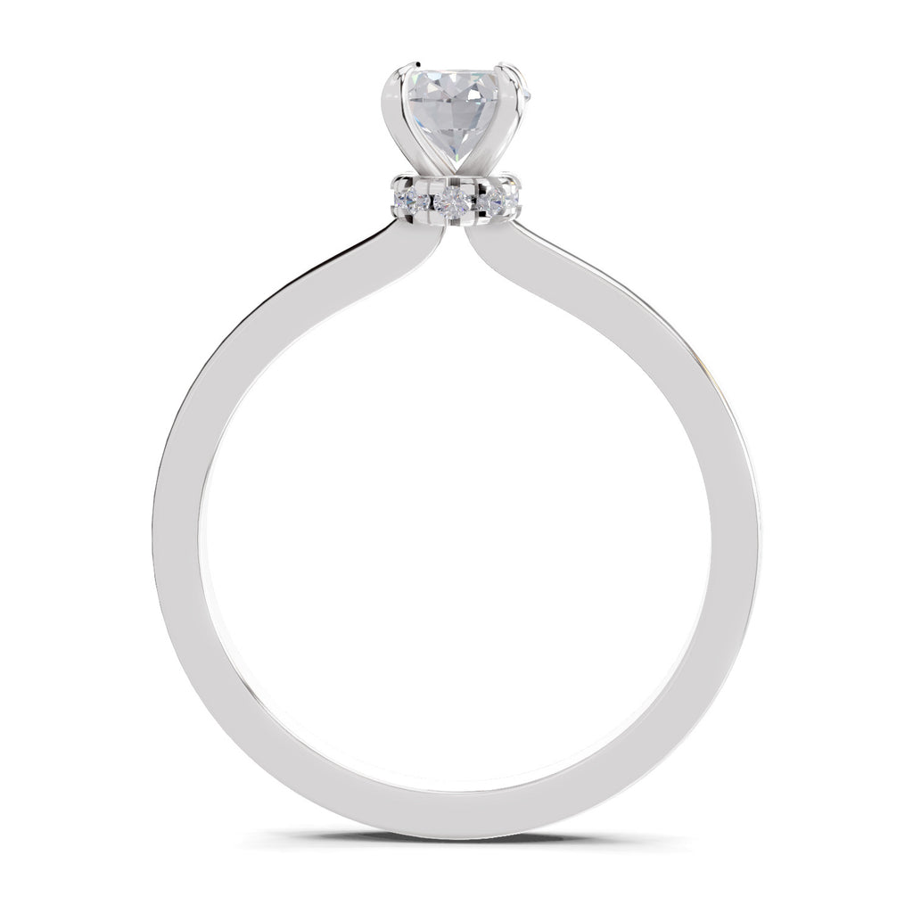 0.81 Ct Oval Shape Solitaire Diamond Ring