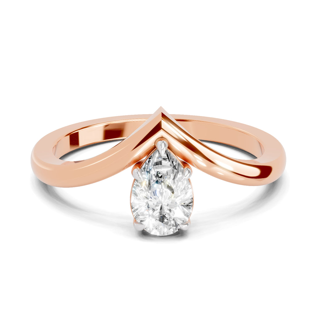 0.5 Ct Pear Shape Solitaire Diamond Ring