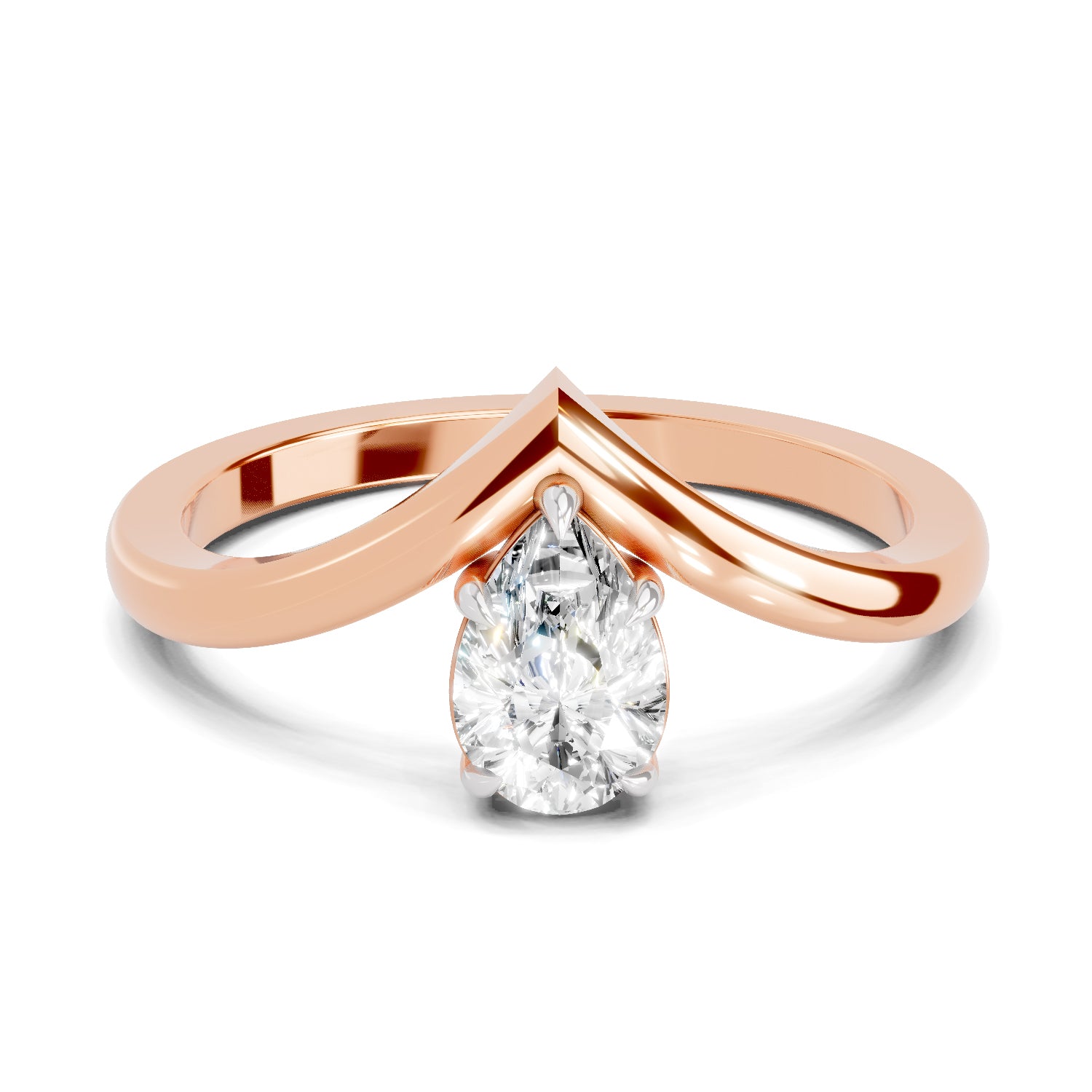 0.5 Ct Pear Shape Solitaire Diamond Ring
