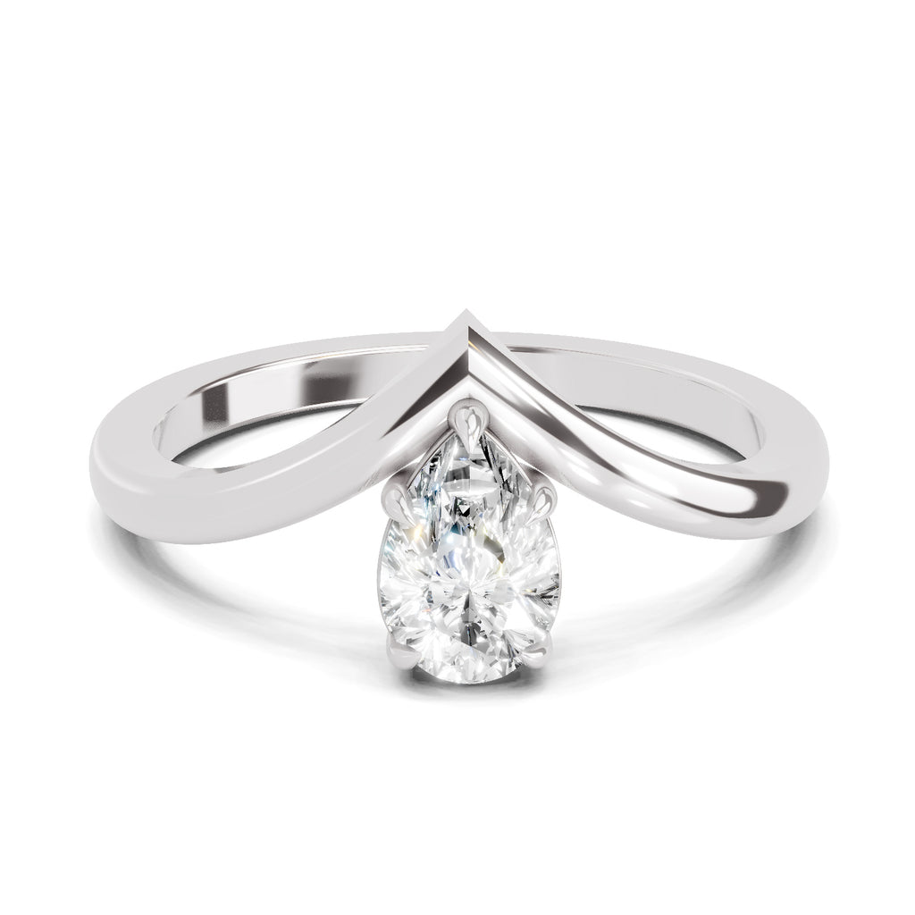 0.5 Ct Pear Shape Solitaire Diamond Ring