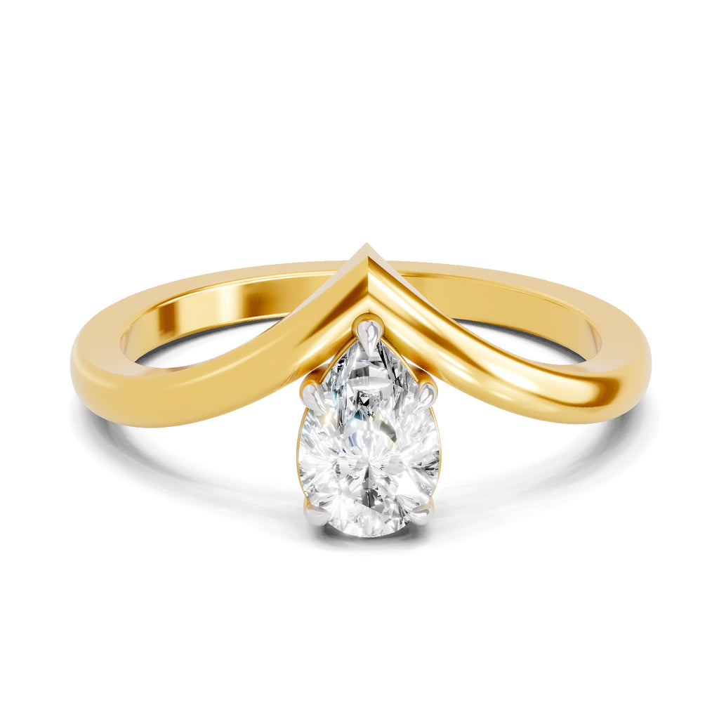 0.5 Ct Pear Shape Solitaire Diamond Ring