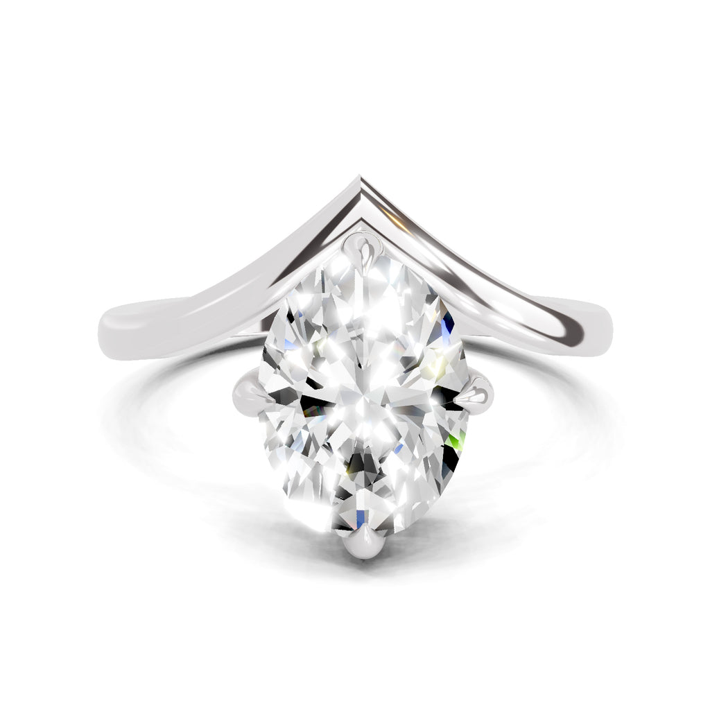2 Ct Oval Shape Solitaire Diamond Ring