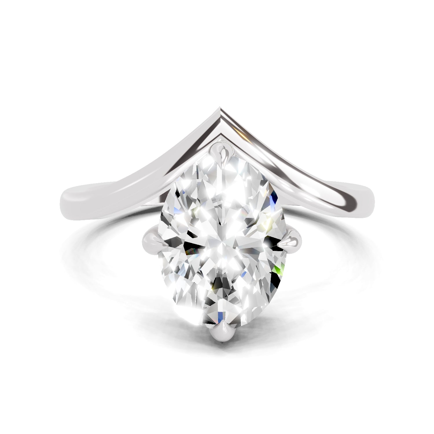 2 Ct Oval Shape Solitaire Diamond Ring