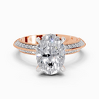 3 Ct Oval Shape Solitaire Diamond Ring