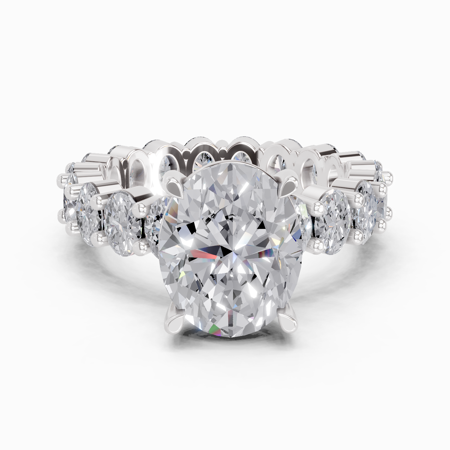 4.84 Carat Oval Shape Eternity Ring