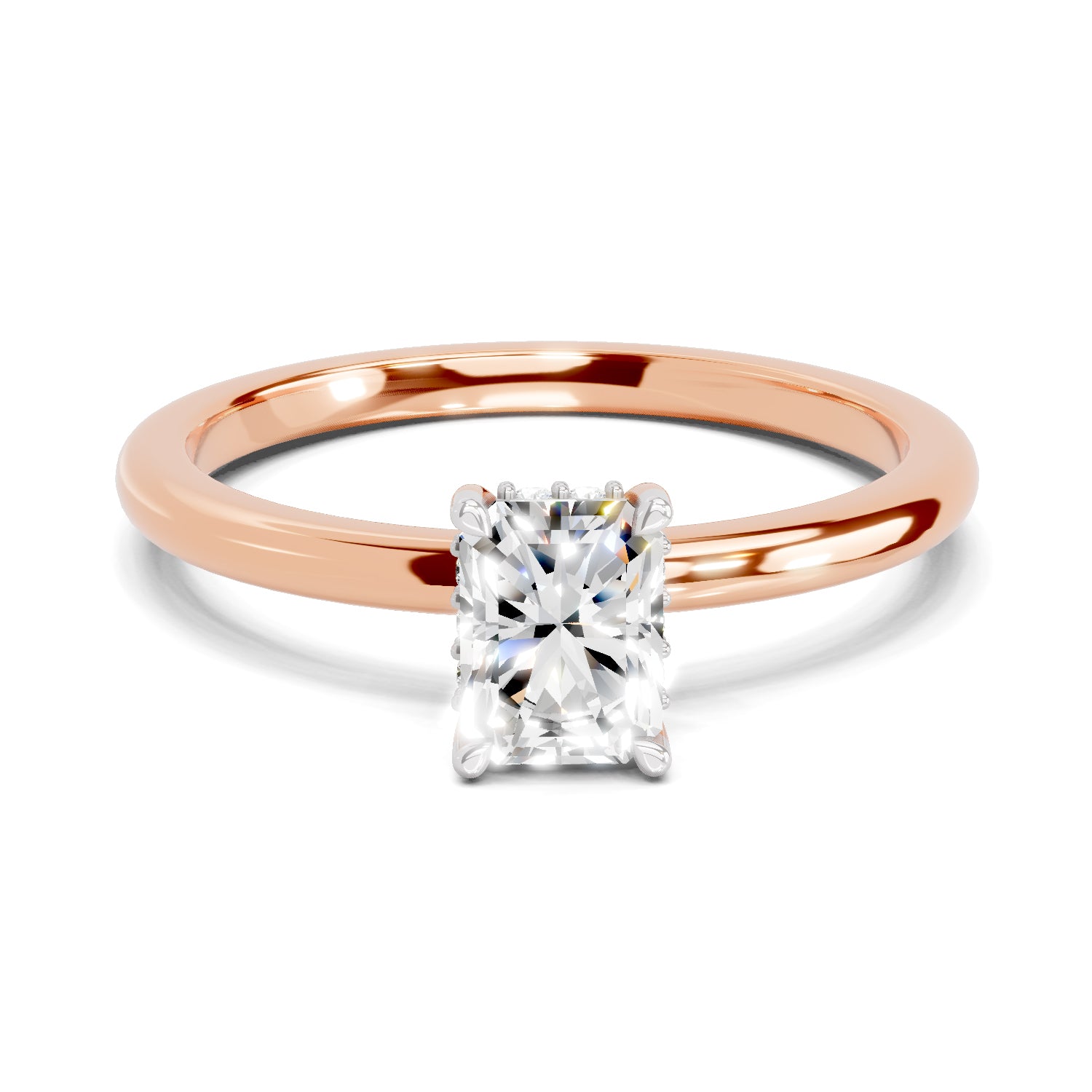 0.8 Ct Emerald Shape Solitaire Diamond Ring