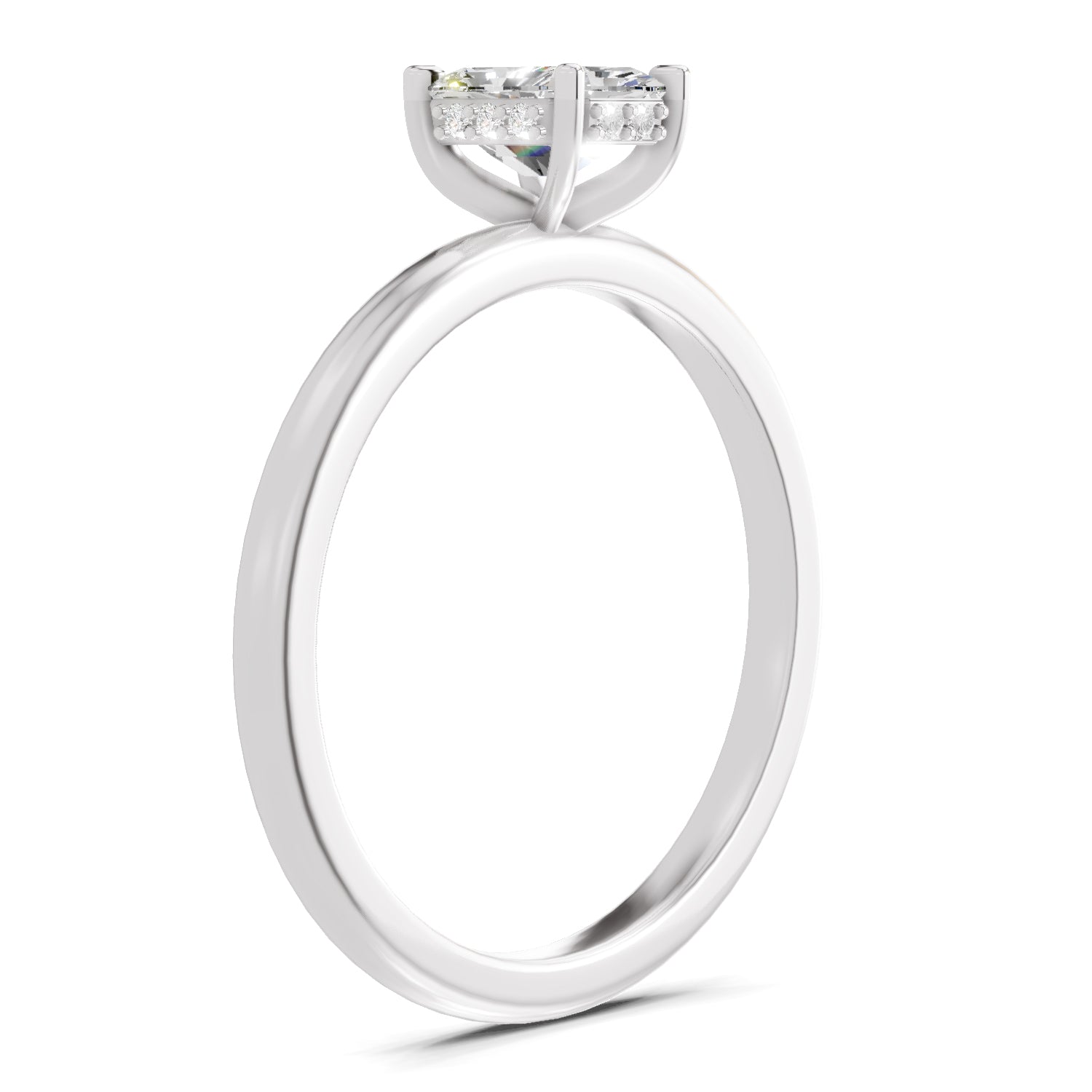 0.8 Ct Emerald Shape Solitaire Diamond Ring