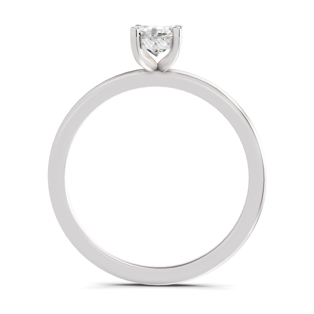 0.8 Ct Emerald Shape Solitaire Diamond Ring