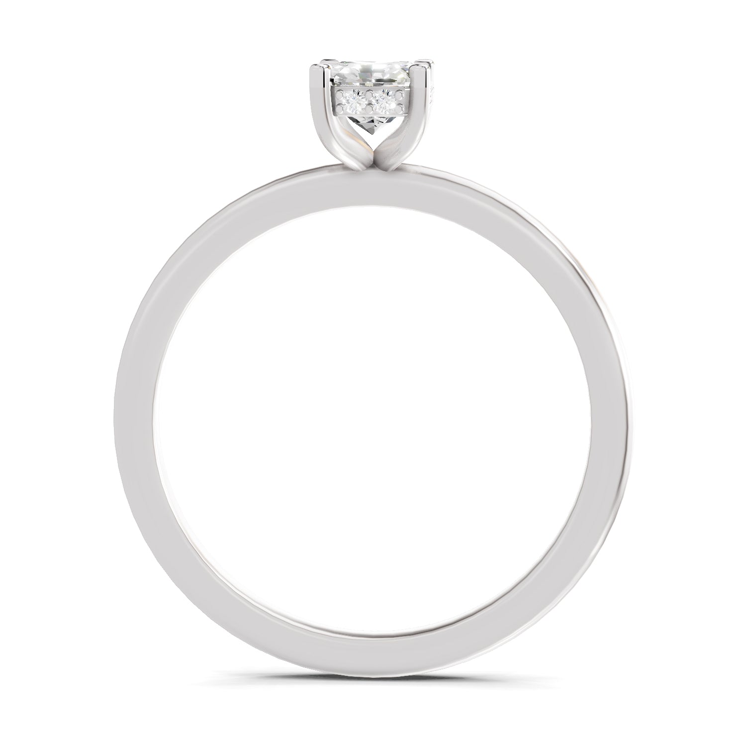 0.8 Ct Emerald Shape Solitaire Diamond Ring