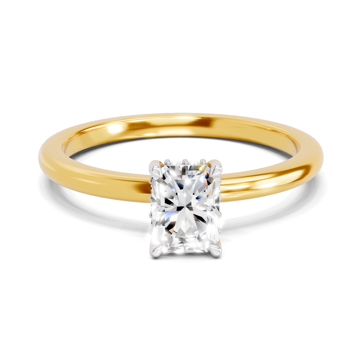 0.8 Ct Emerald Shape Solitaire Diamond Ring