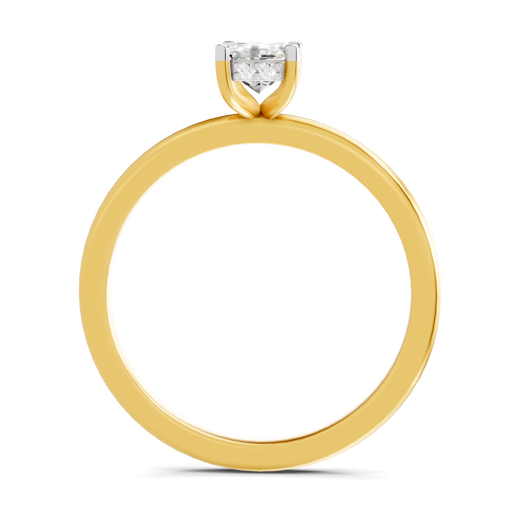 0.8 Ct Emerald Shape Solitaire Diamond Ring
