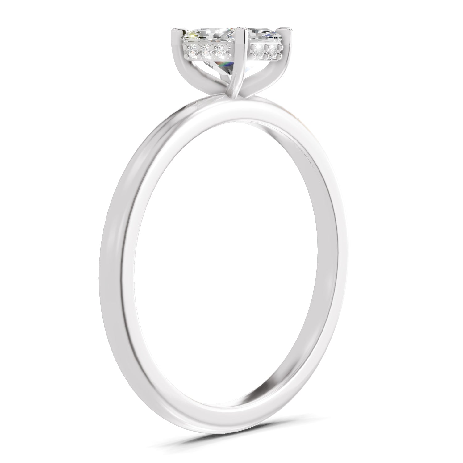 1.05 Ct Radiant Shape Solitaire Diamond Ring