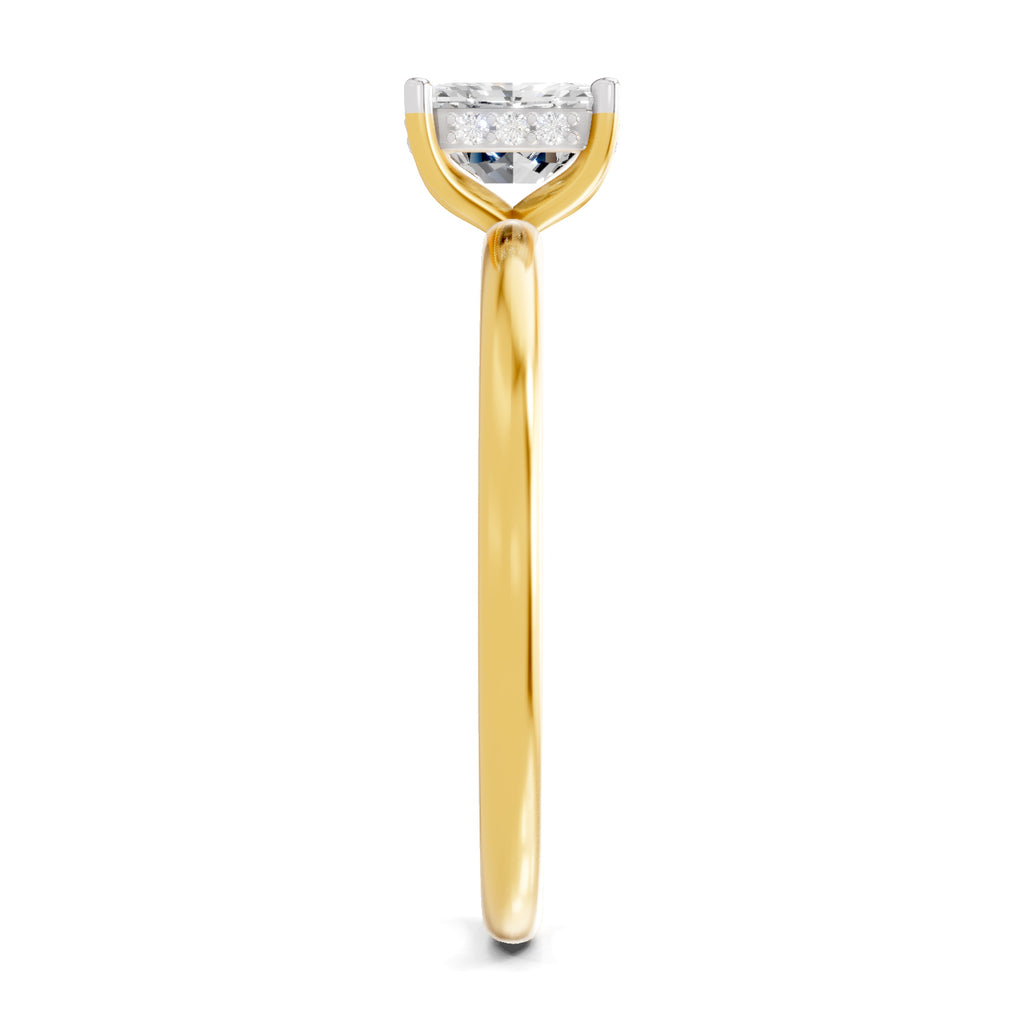 1.05 Ct Radiant Shape Solitaire Diamond Ring