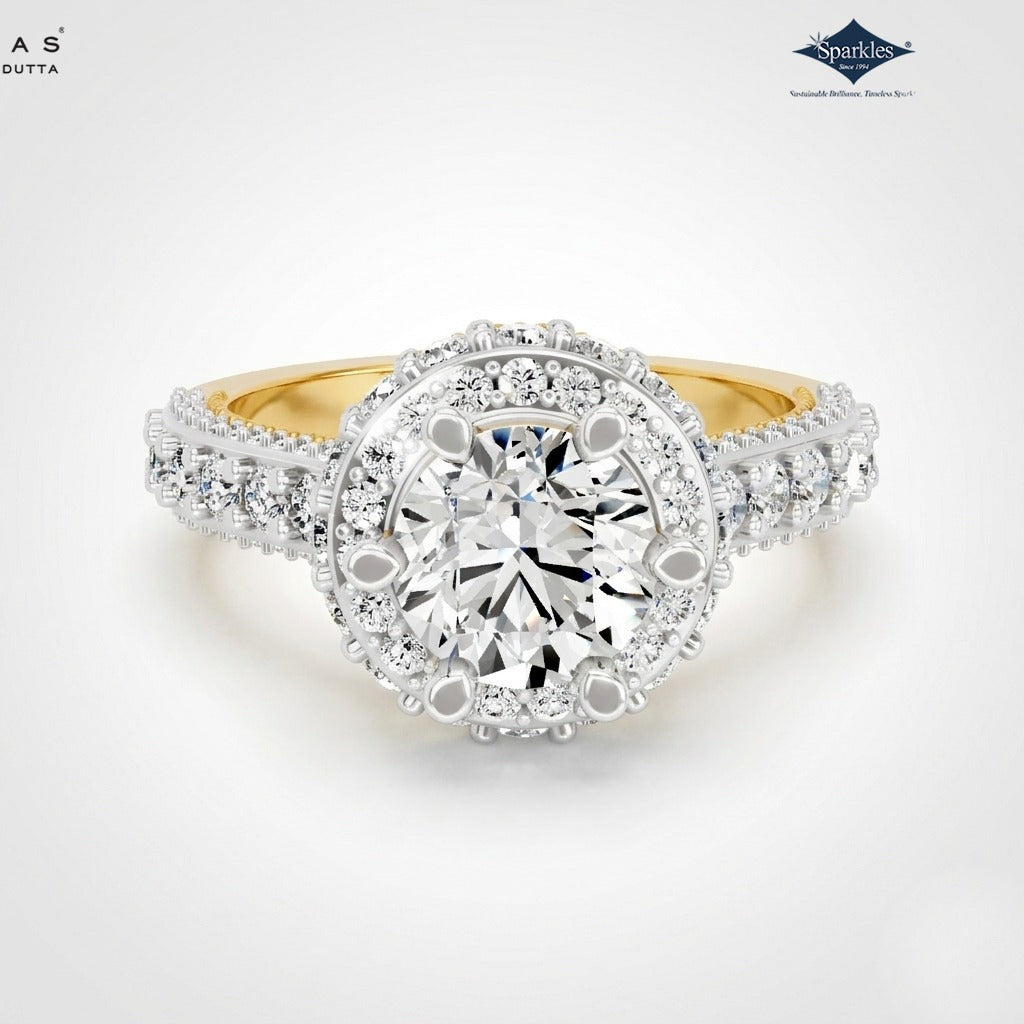 Arias by Lara Vintage Empress Double Halo Diamond Ring