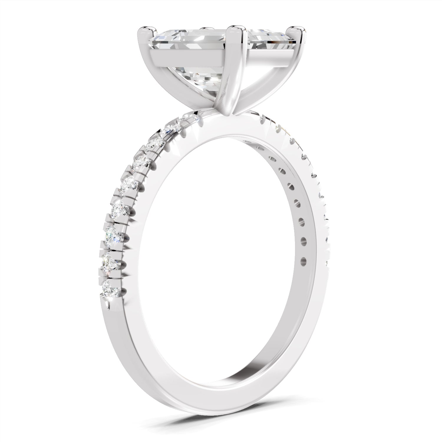 2.25 Carat Emerald Cut Diamond Engagement Ring