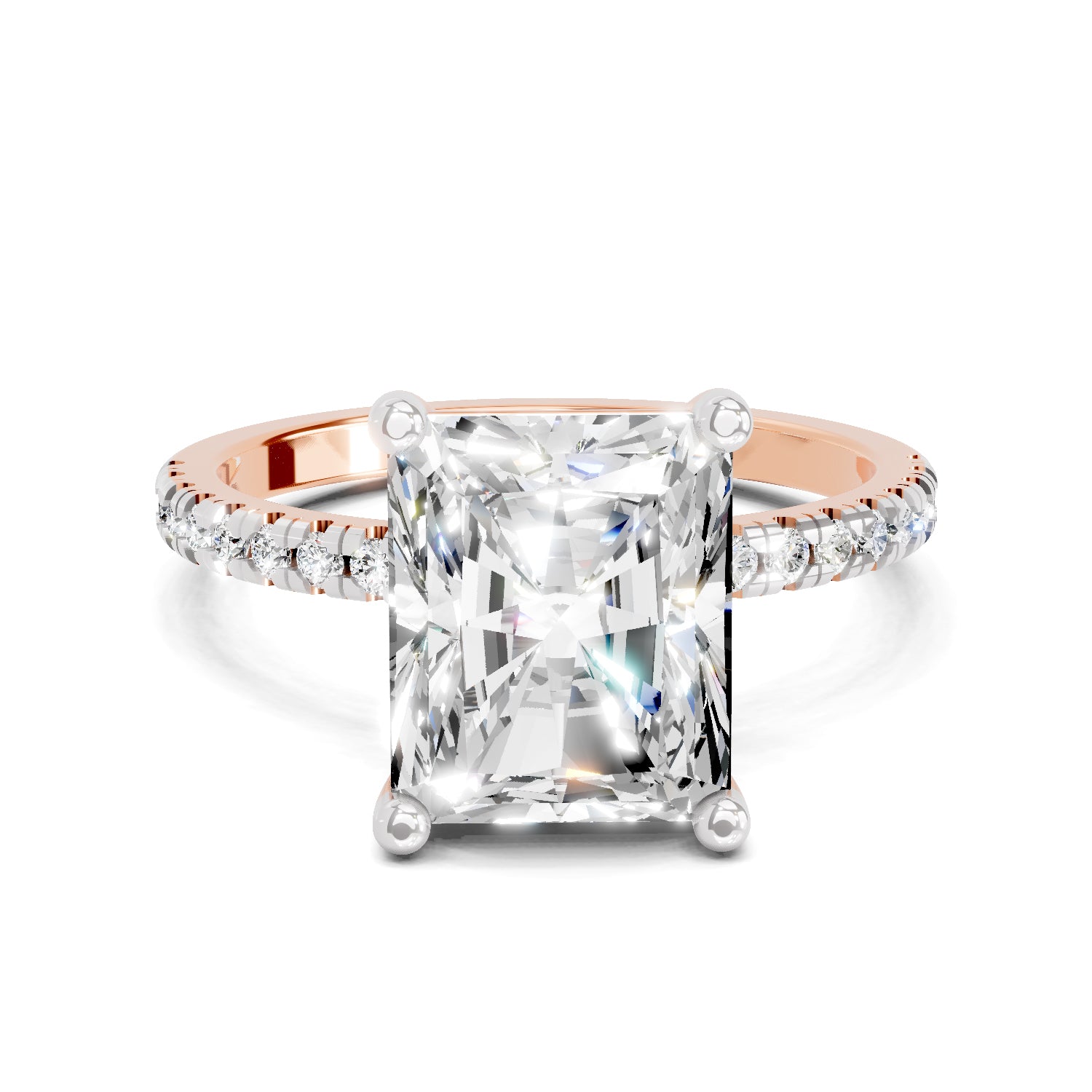 4.25 Ct Radiant Shape Solitaire Diamond Ring