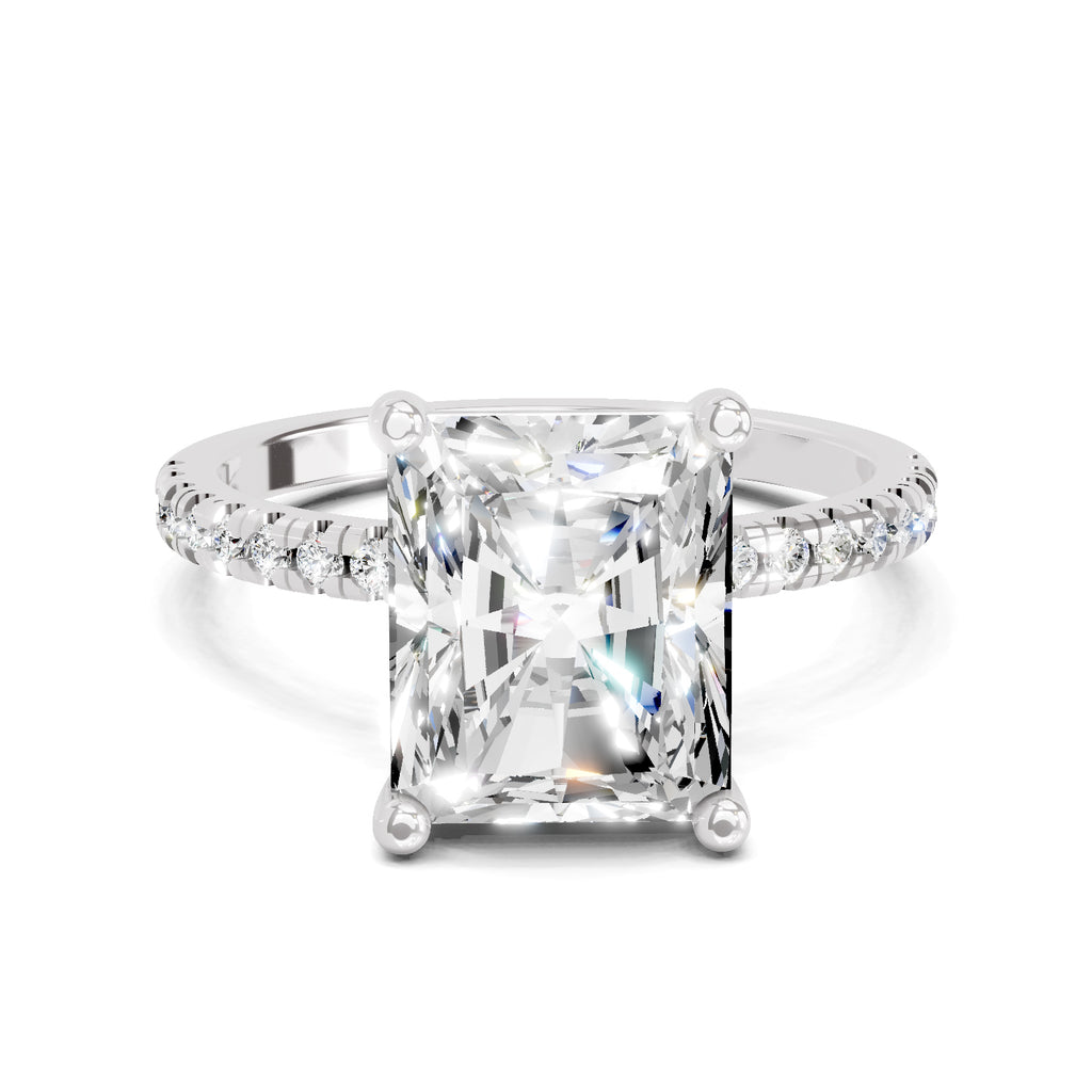 4.25 Ct Radiant Shape Solitaire Diamond Ring