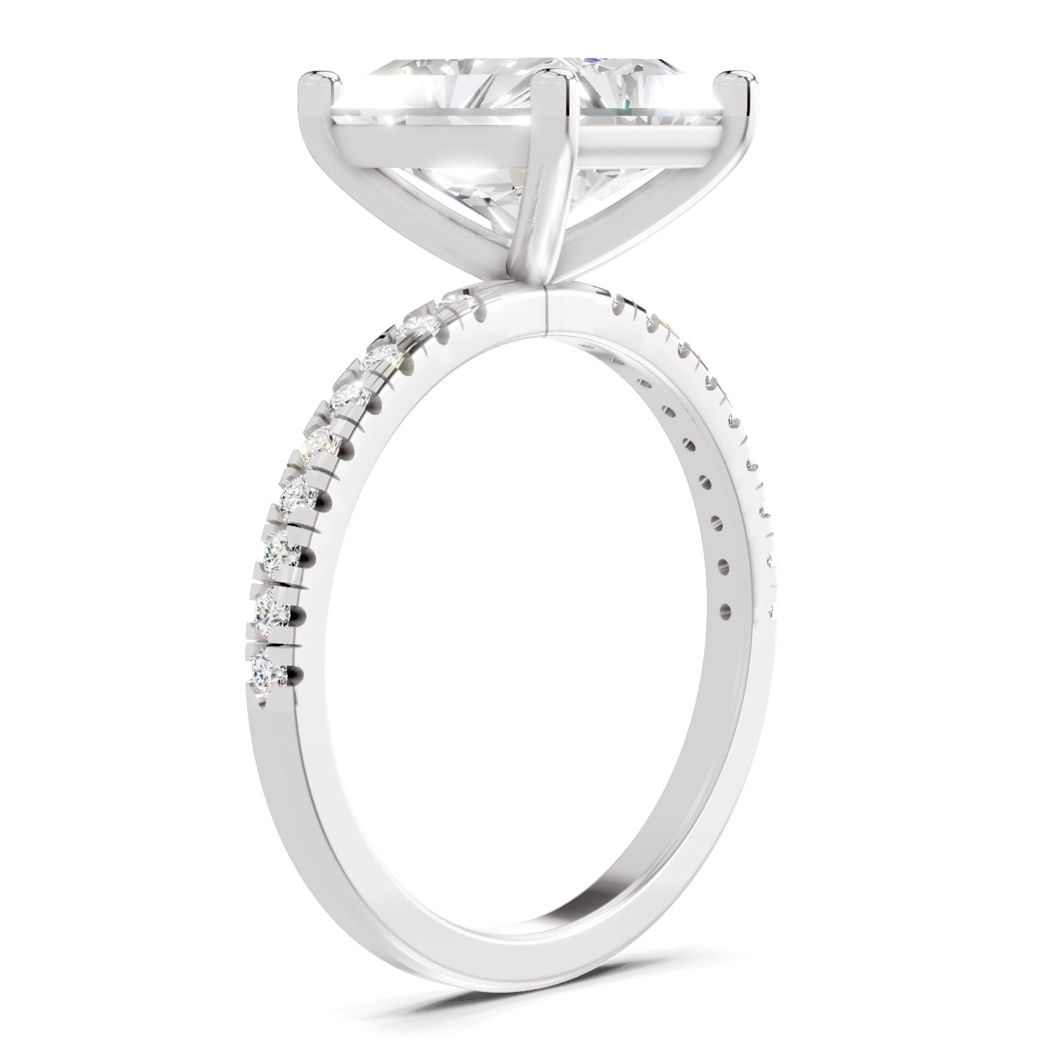 4.25 Ct Radiant Shape Solitaire Diamond Ring