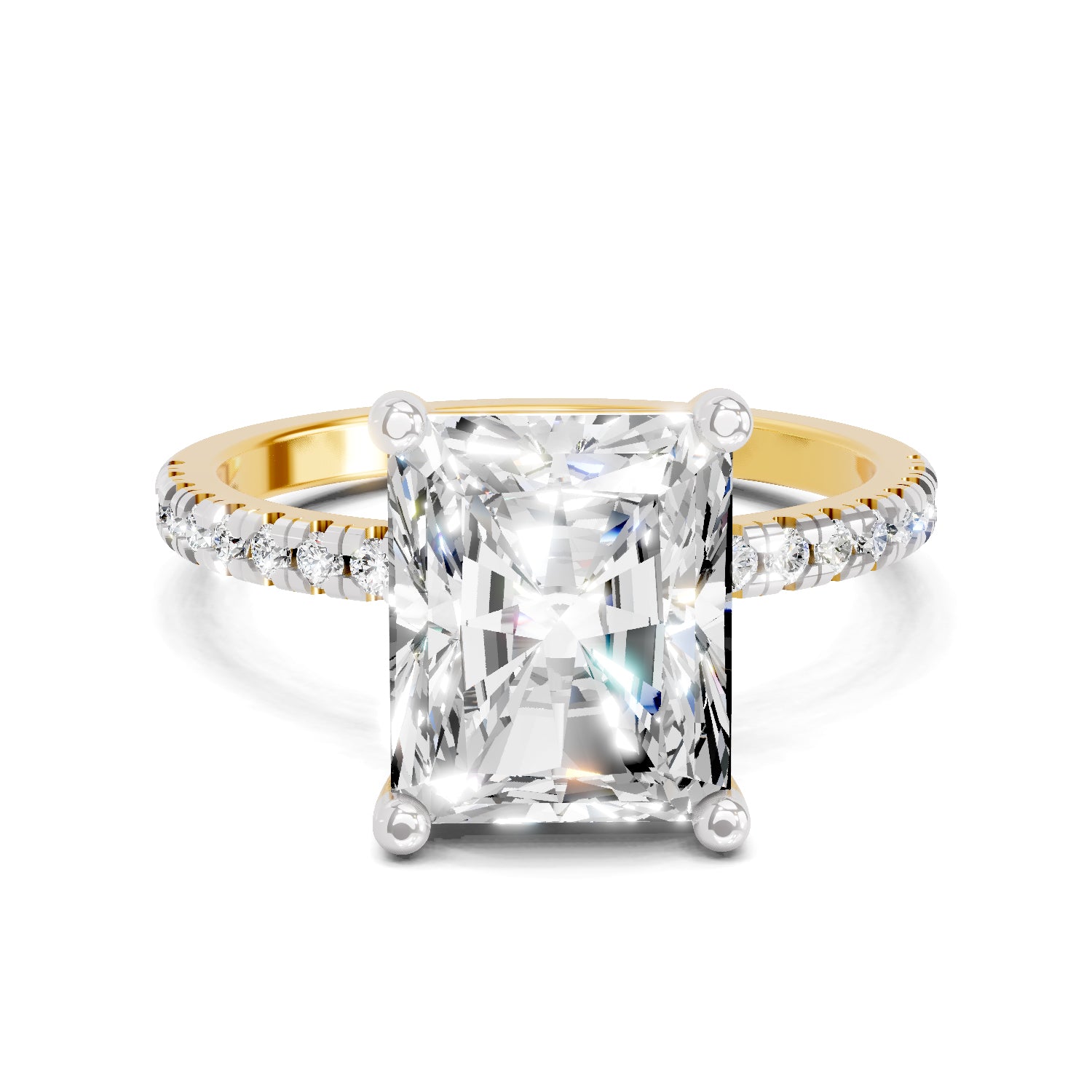 4.25 Ct Radiant Shape Solitaire Diamond Ring