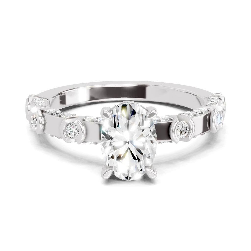 1.39 Ct Oval Shape Solitaire Diamond Ring