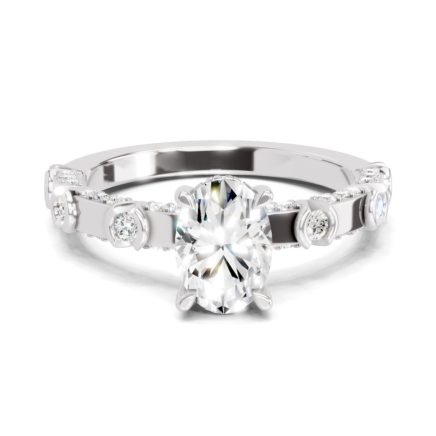 1.39 Ct Oval Shape Solitaire Diamond Ring