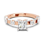 0.89 Ct Princess Shape Solitaire Diamond Ring