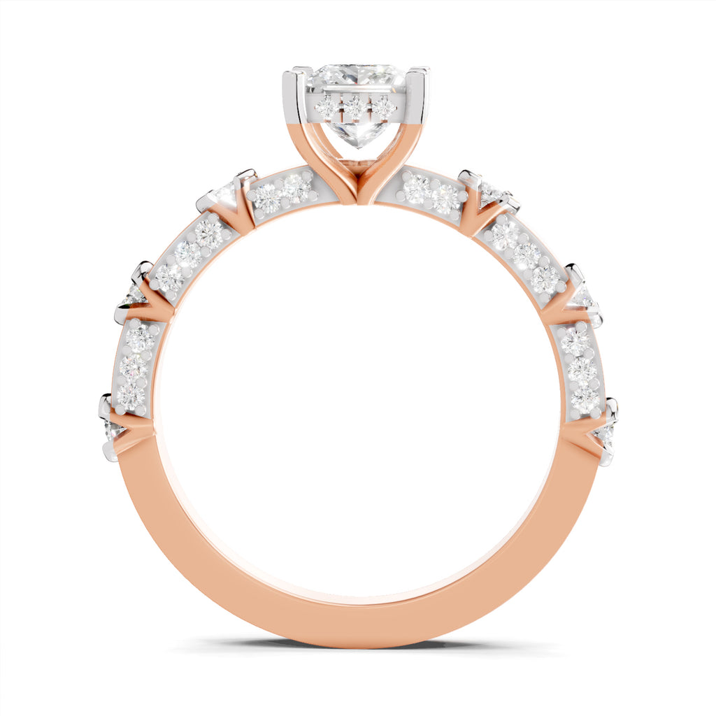 0.89 Ct Princess Shape Solitaire Diamond Ring