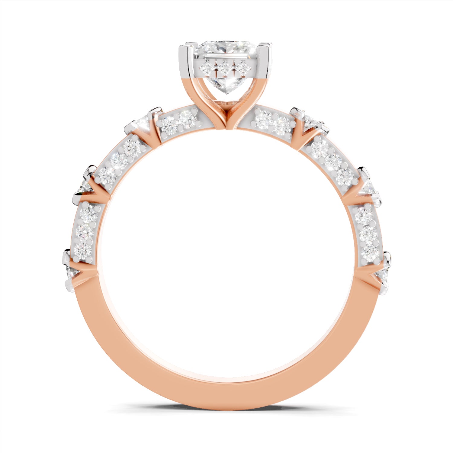 0.89 Ct Princess Shape Solitaire Diamond Ring