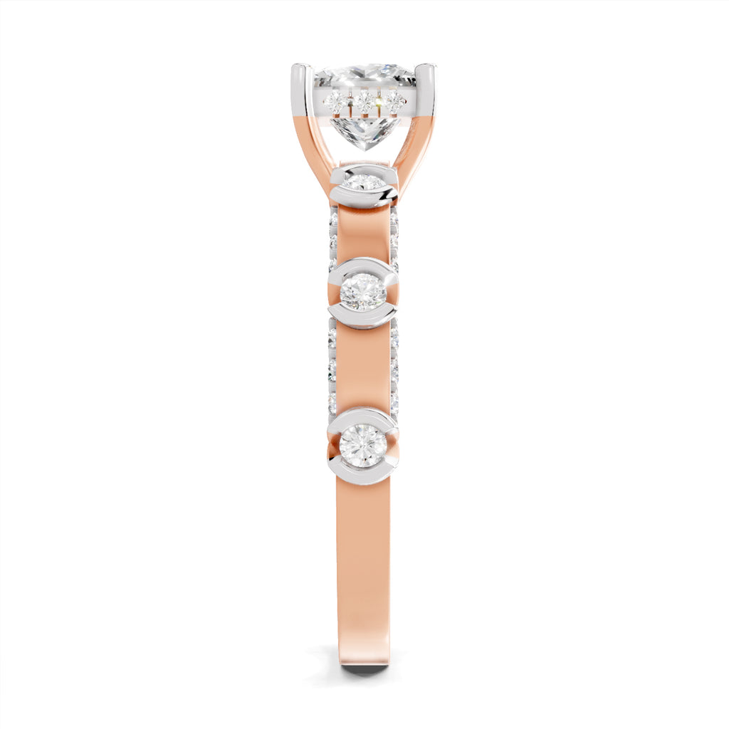 0.89 Ct Princess Shape Solitaire Diamond Ring