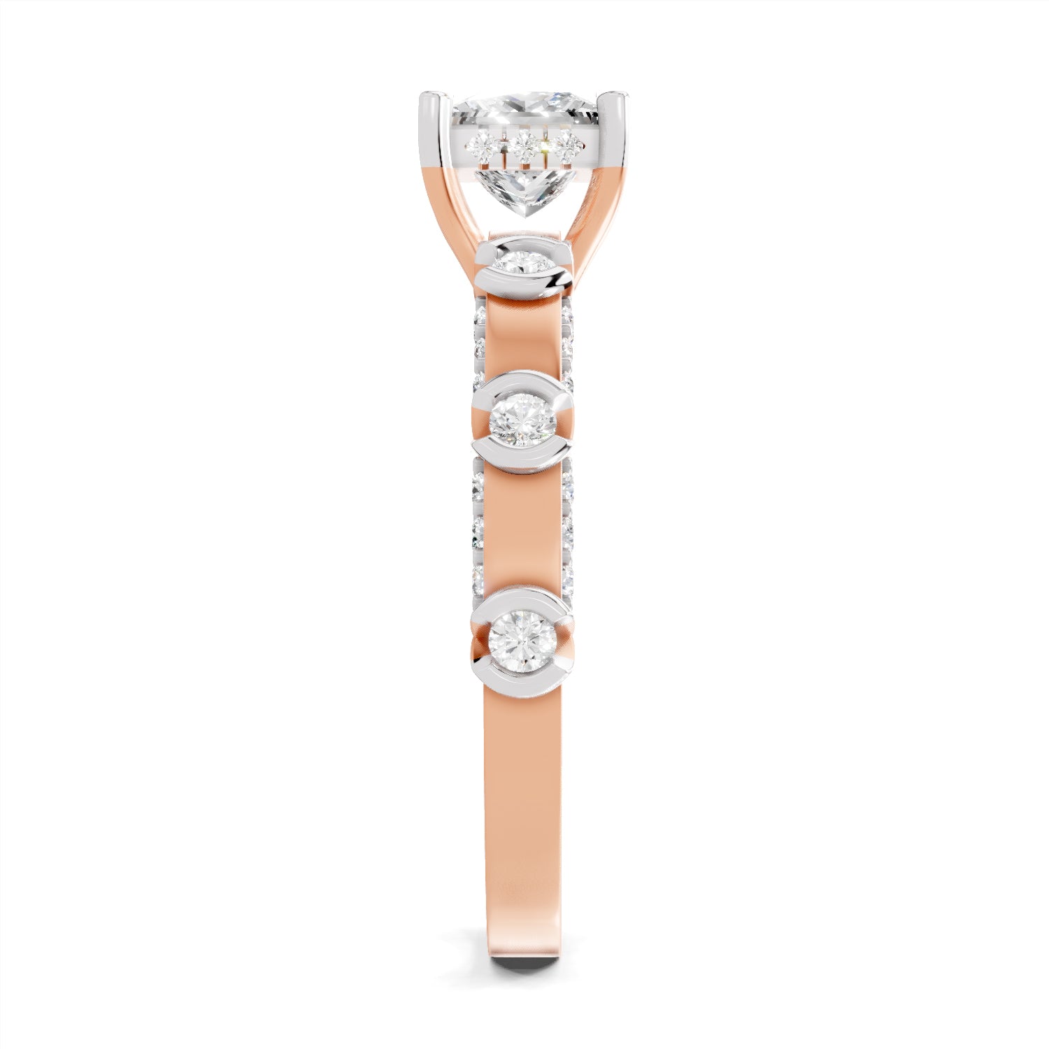 0.89 Ct Princess Shape Solitaire Diamond Ring