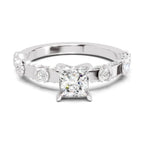 0.89 Ct Princess Shape Solitaire Diamond Ring