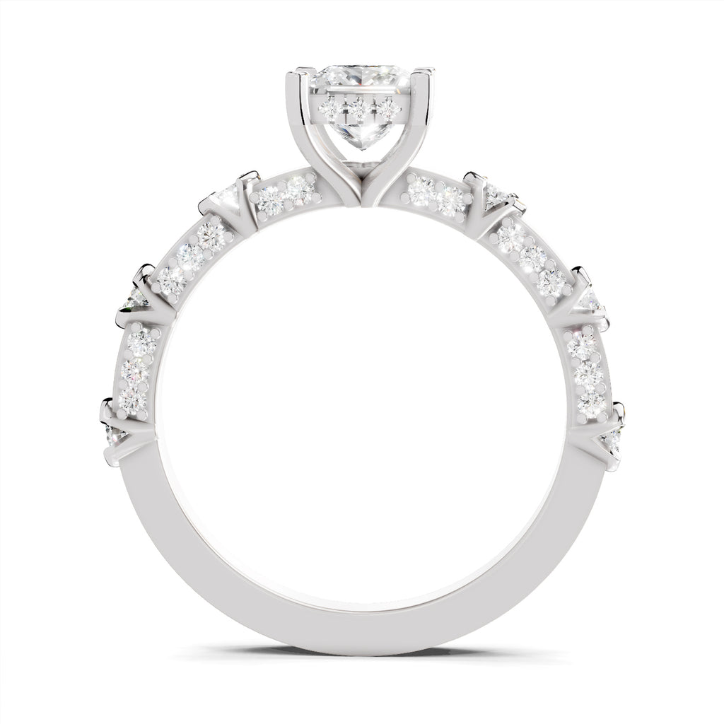0.89 Ct Princess Shape Solitaire Diamond Ring