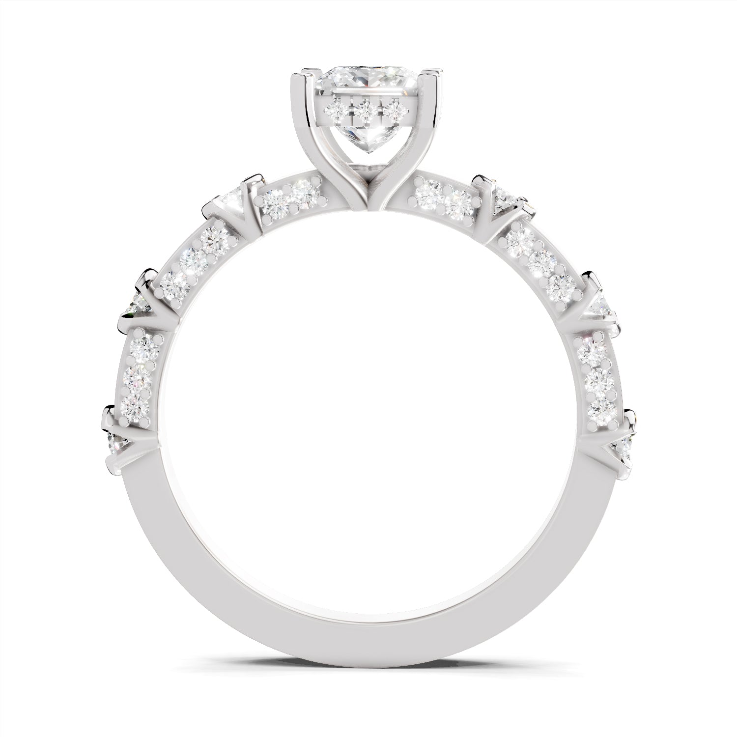 0.89 Ct Princess Shape Solitaire Diamond Ring
