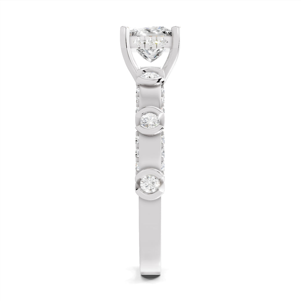 0.89 Ct Princess Shape Solitaire Diamond Ring