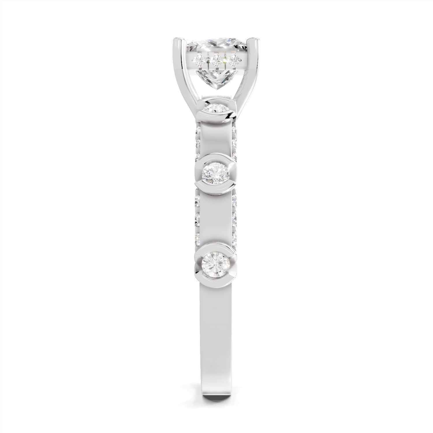 0.89 Ct Princess Shape Solitaire Diamond Ring