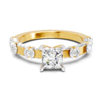 0.89 Ct Princess Shape Solitaire Diamond Ring