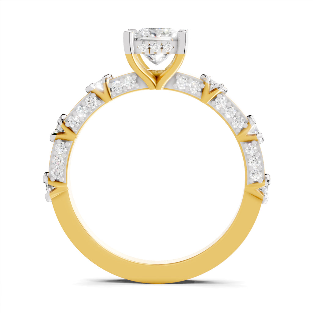0.89 Ct Princess Shape Solitaire Diamond Ring
