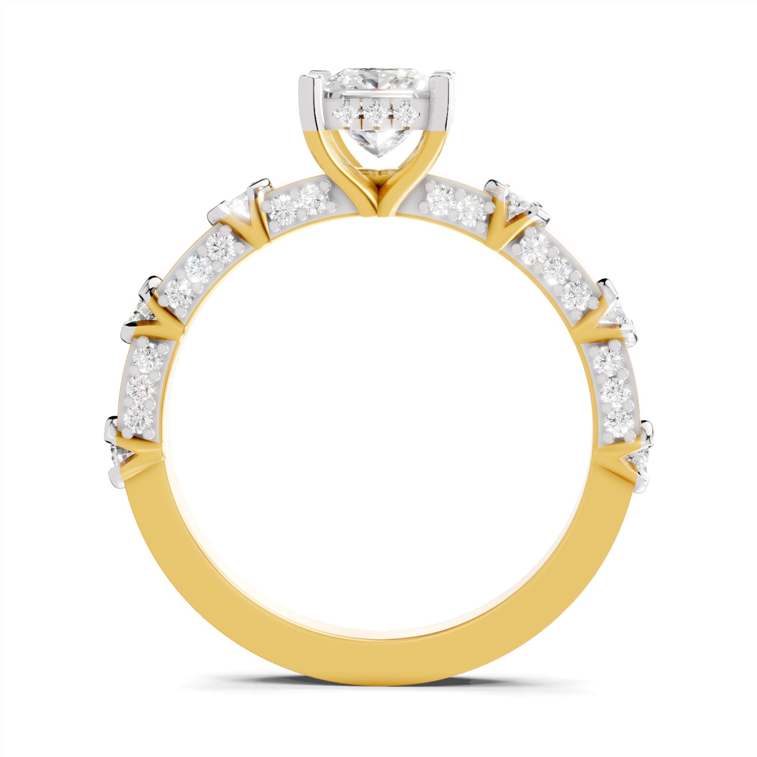 0.89 Ct Princess Shape Solitaire Diamond Ring