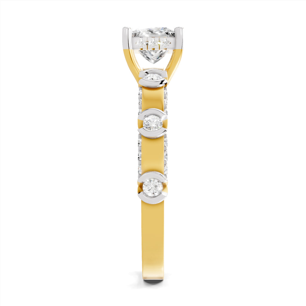 0.89 Ct Princess Shape Solitaire Diamond Ring