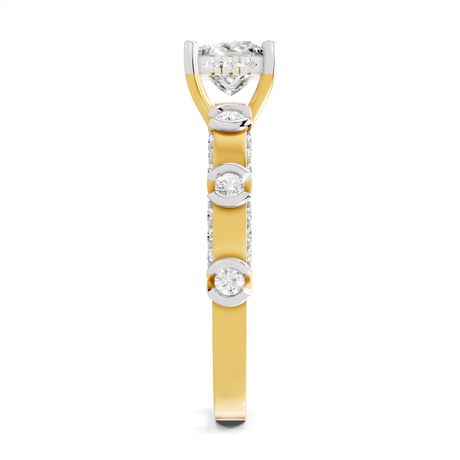 0.89 Ct Princess Shape Solitaire Diamond Ring